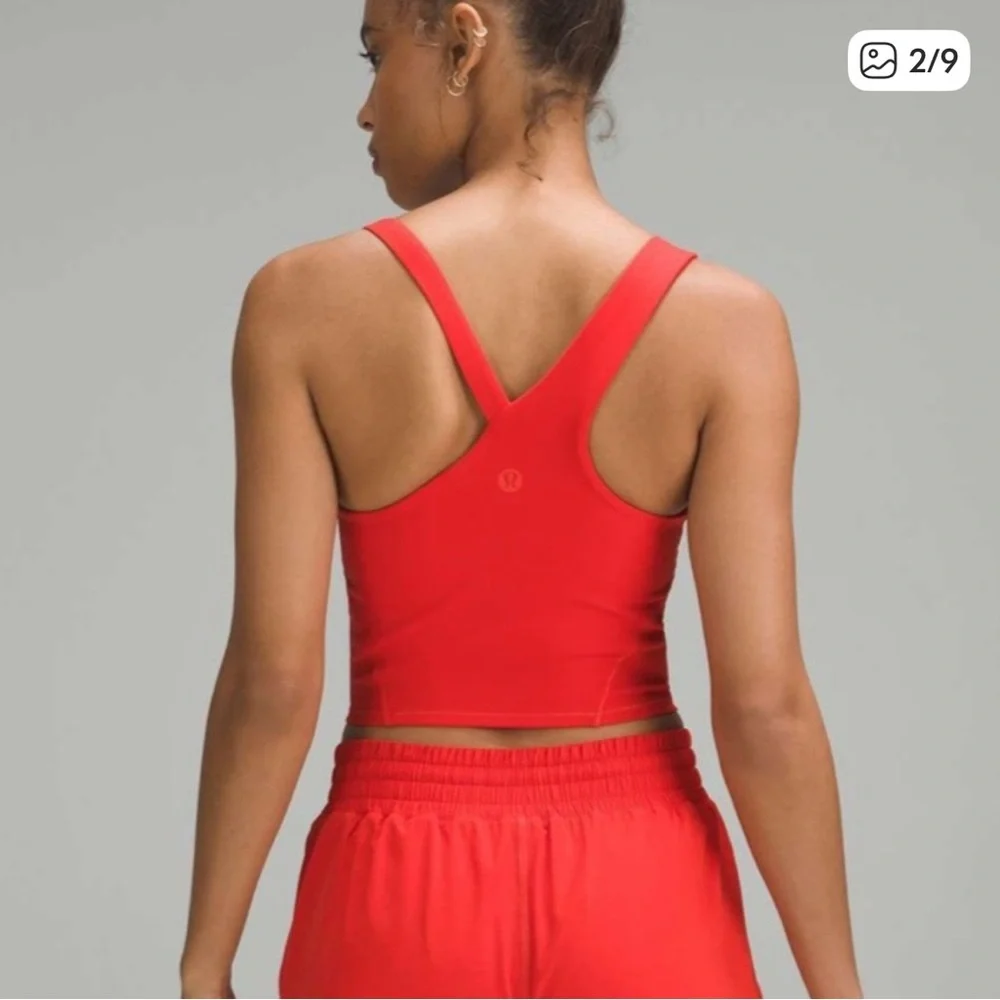 Lululemon Women's Everlux Asymmetrical Tennis Tank Top red Sz‎ 0